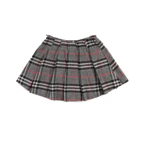 Gonna Mc2 Tartan Panna E Nera Con Profili Rossi