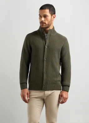 J. HART & BROS  Cardigan collo alto in maglia rasata a rovescio uomo