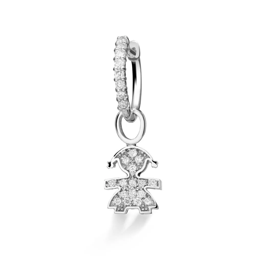 Mono orecchino leBebe LBB543 Preziosi bimba oro bianco diamanti ct 0,11