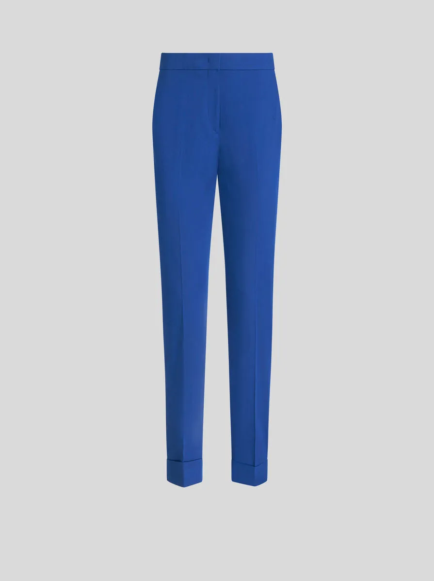 PANTALONI CROPPED IN COTONE STRETCH