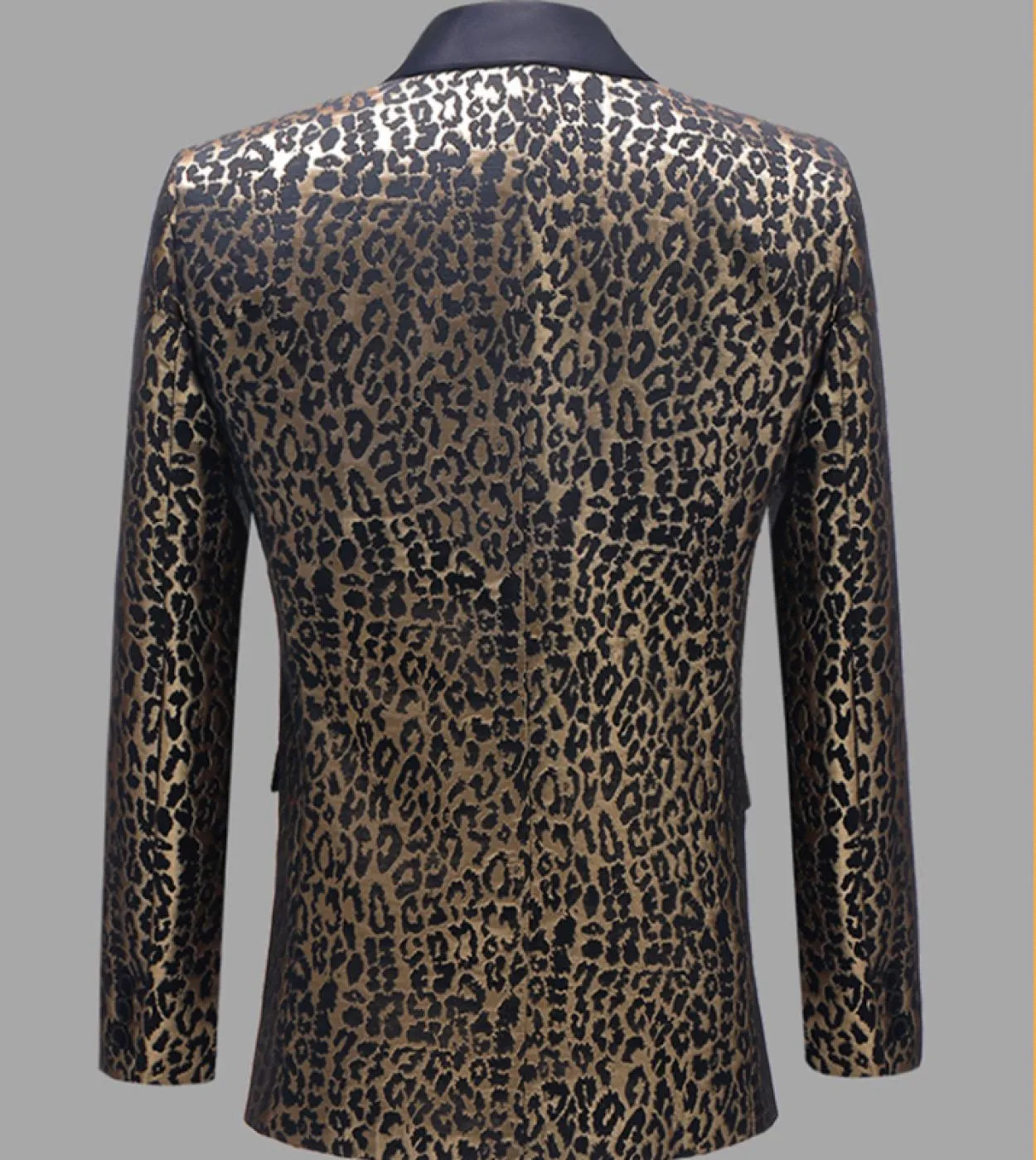 Plyesxale Black Gold Mens Leopard Blazer Fashion Jacquard Stage Prom Party Blazer da sposa per uomo Giacca casual Q1